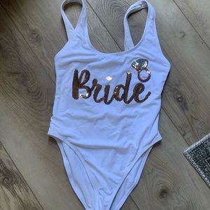 Bride one piece suit with sequins